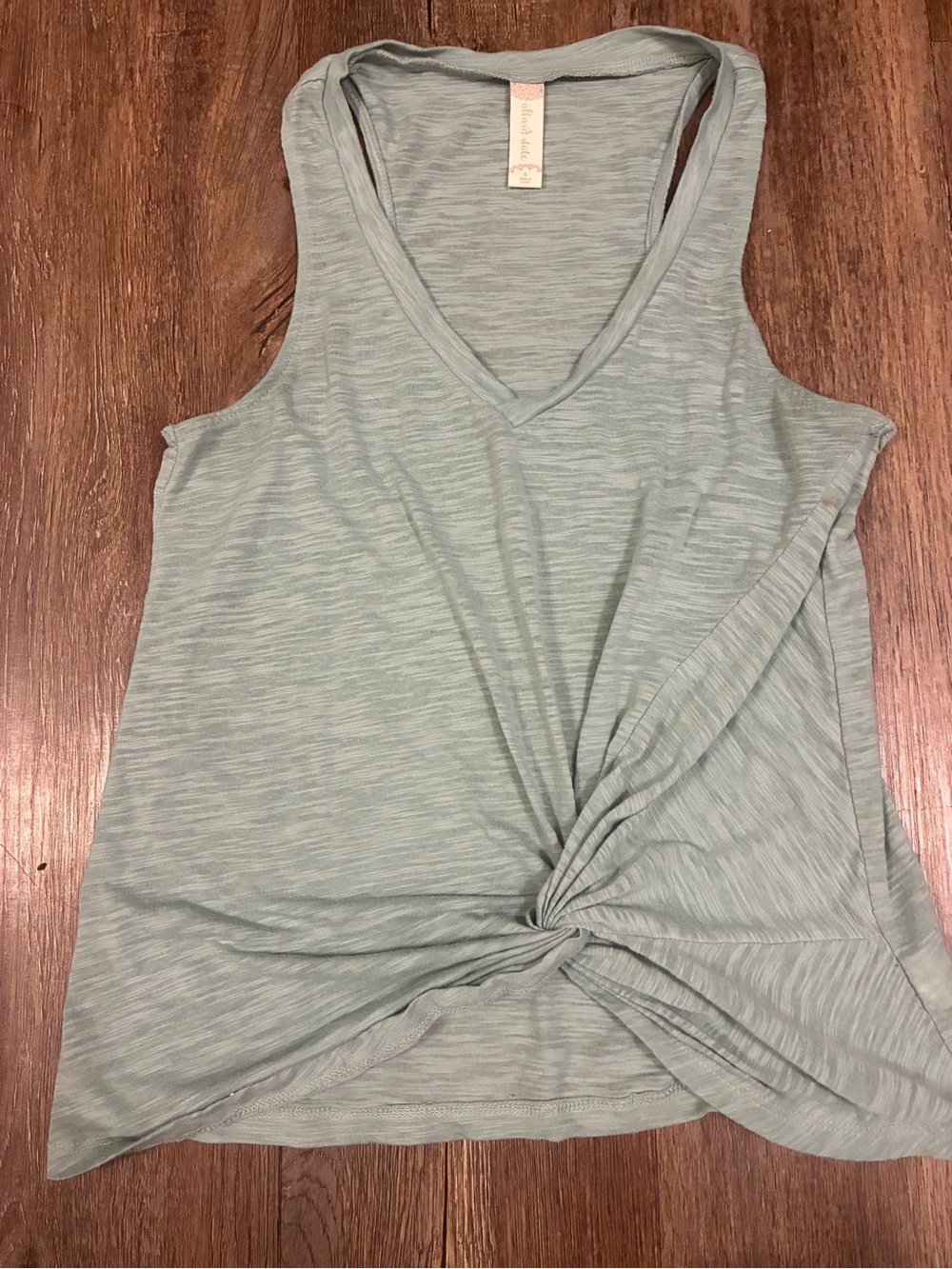 Altar'd State Light Sage Twist-Front V-Neck Tank